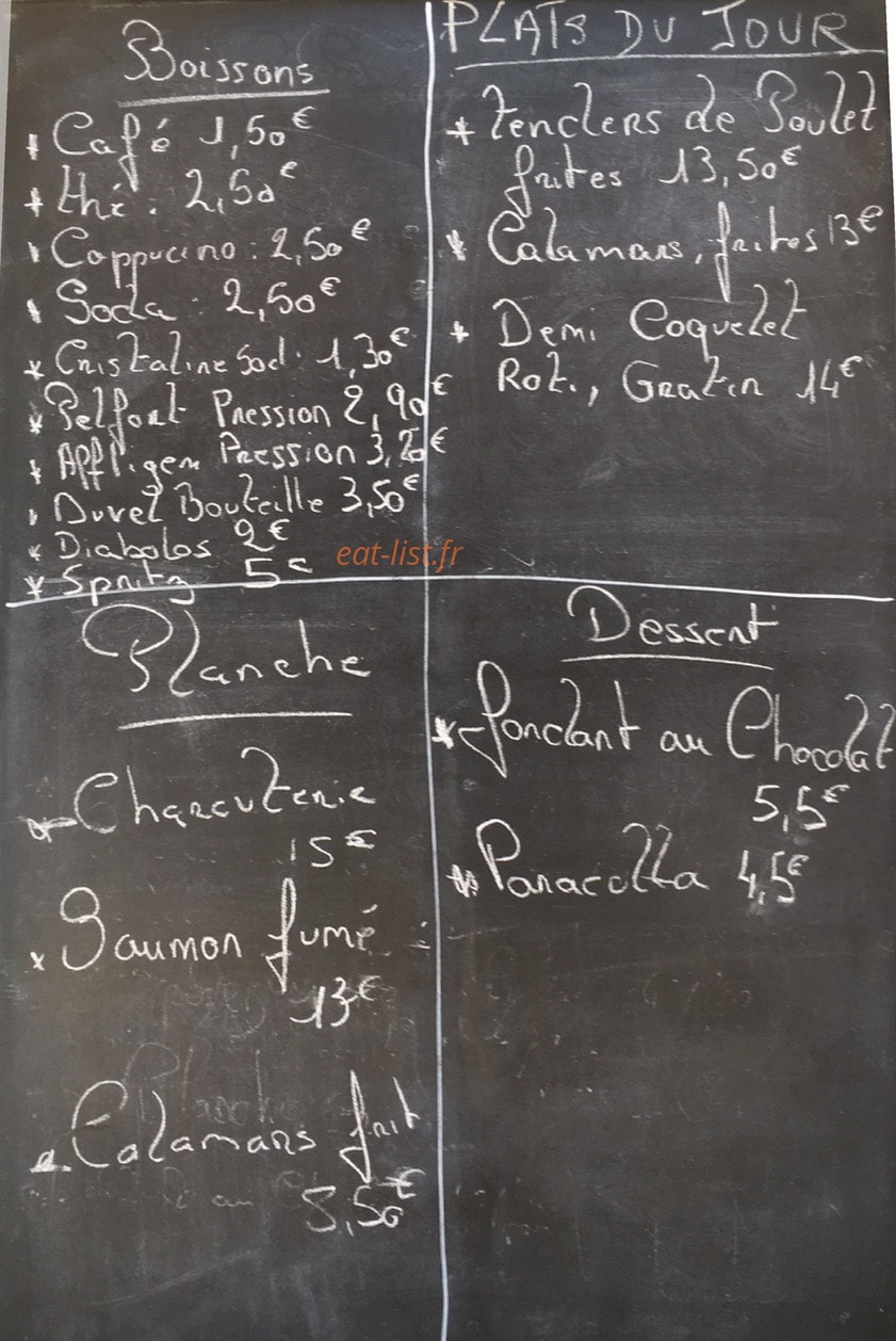 Les Agapes — carte page 1