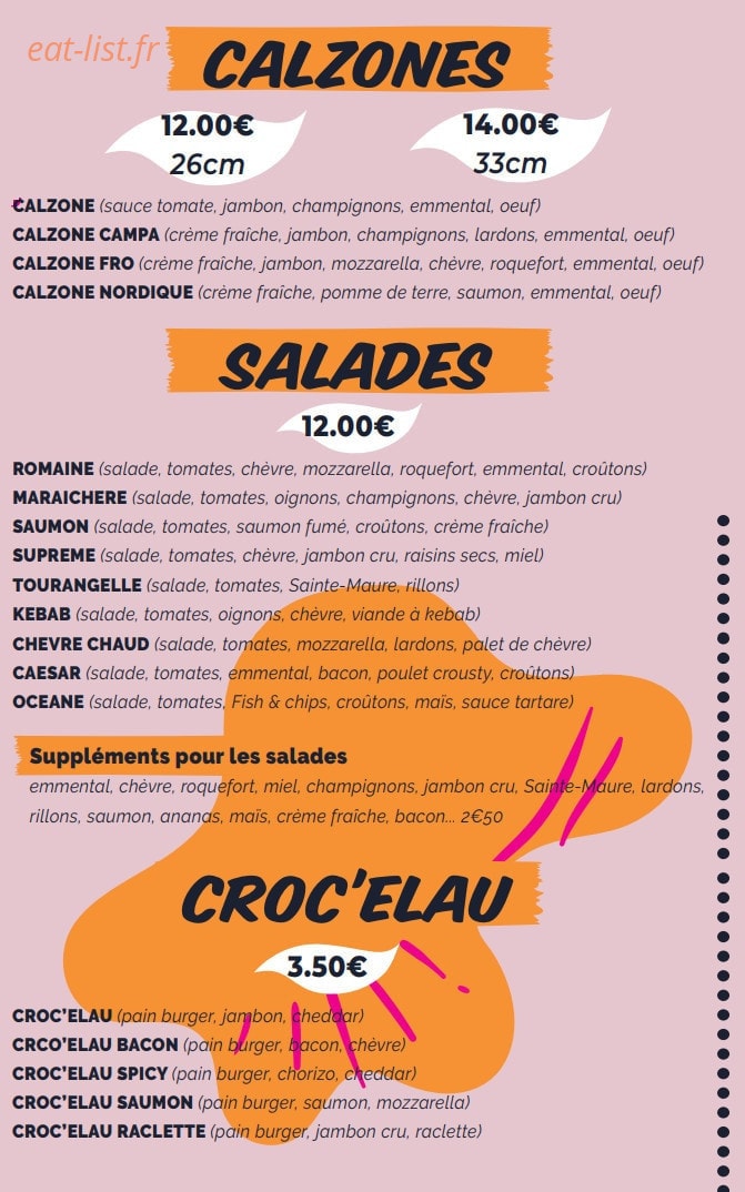 Brasserie Elau — carte page 4