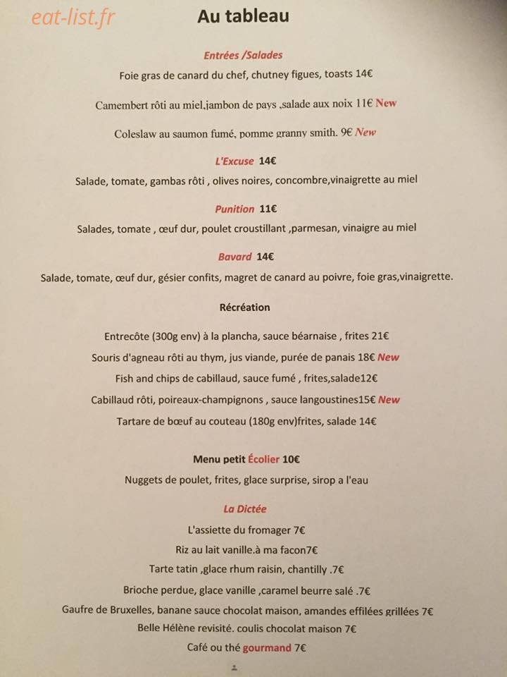 Au Tableau — carte page 1