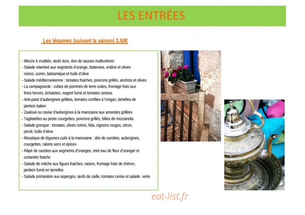 Aux mille et une saveurs — carte page 3