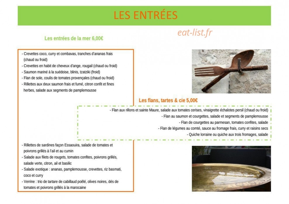 Aux mille et une saveurs — carte page 4