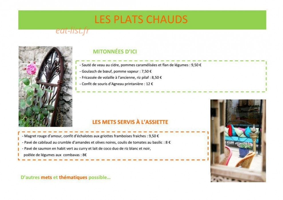 Aux mille et une saveurs — carte page 6