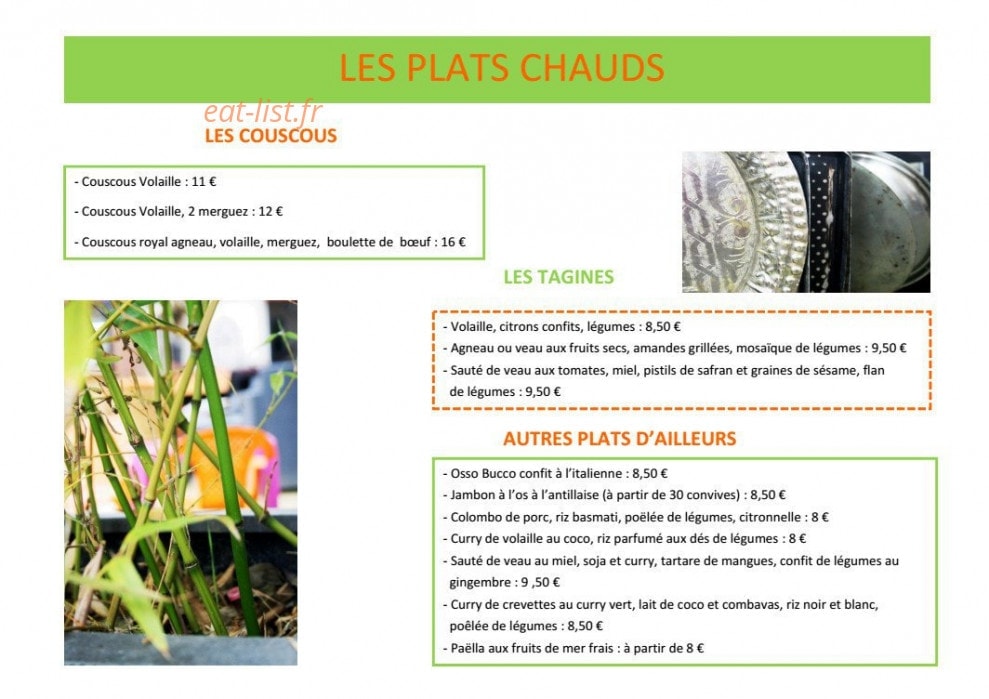 Aux mille et une saveurs — carte page 5