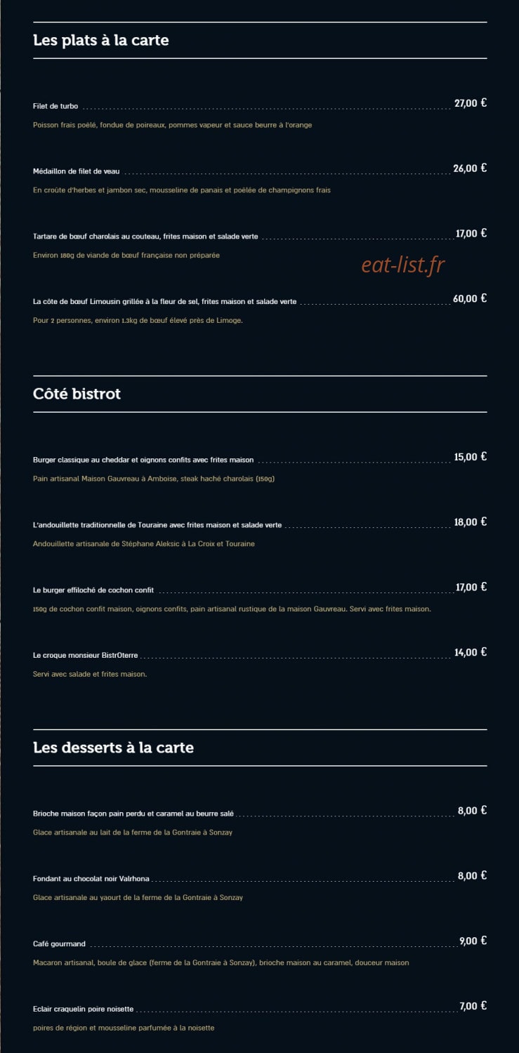 BistrOterre — carte page 2