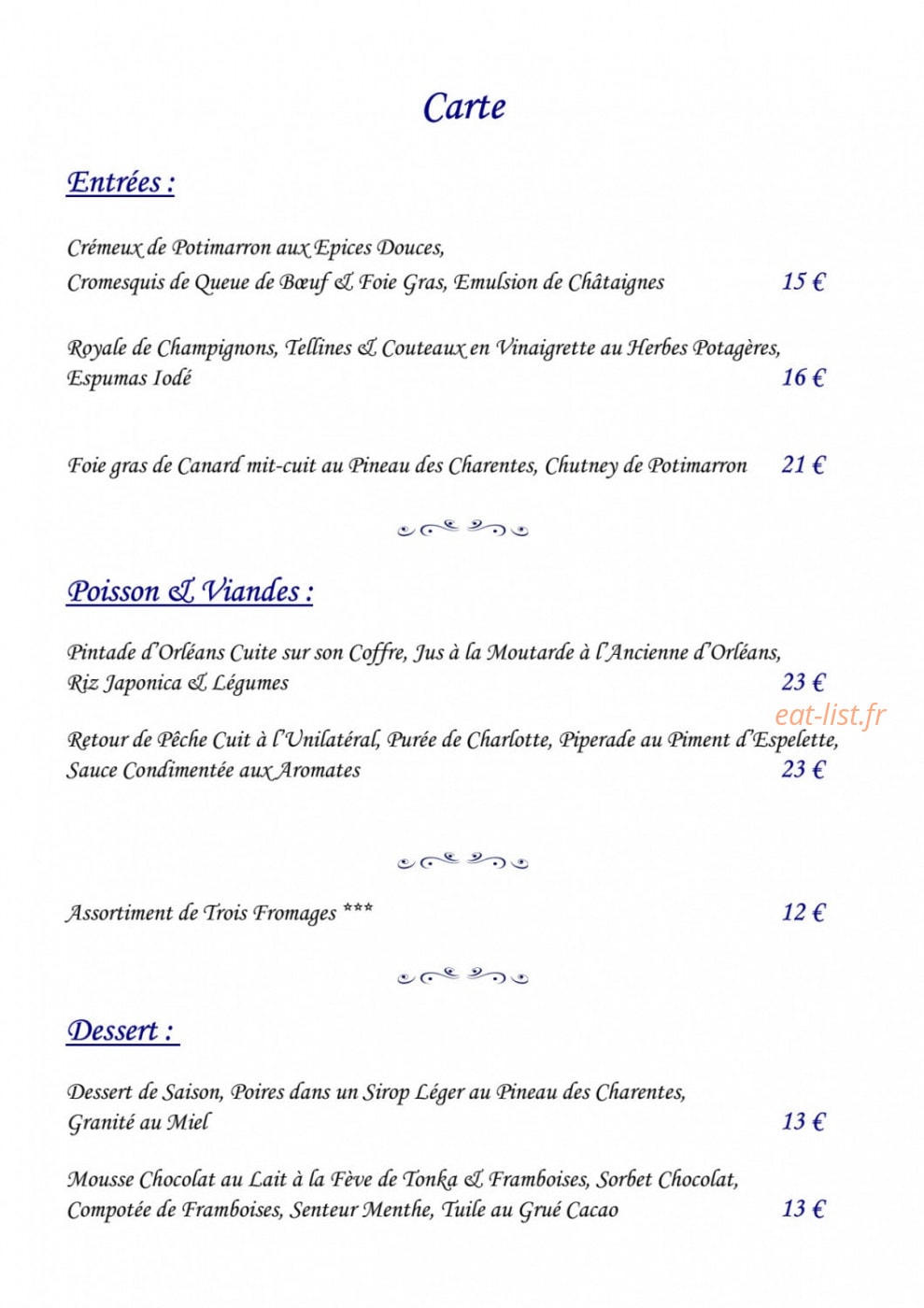 Le Cheval Blanc — carte page 1