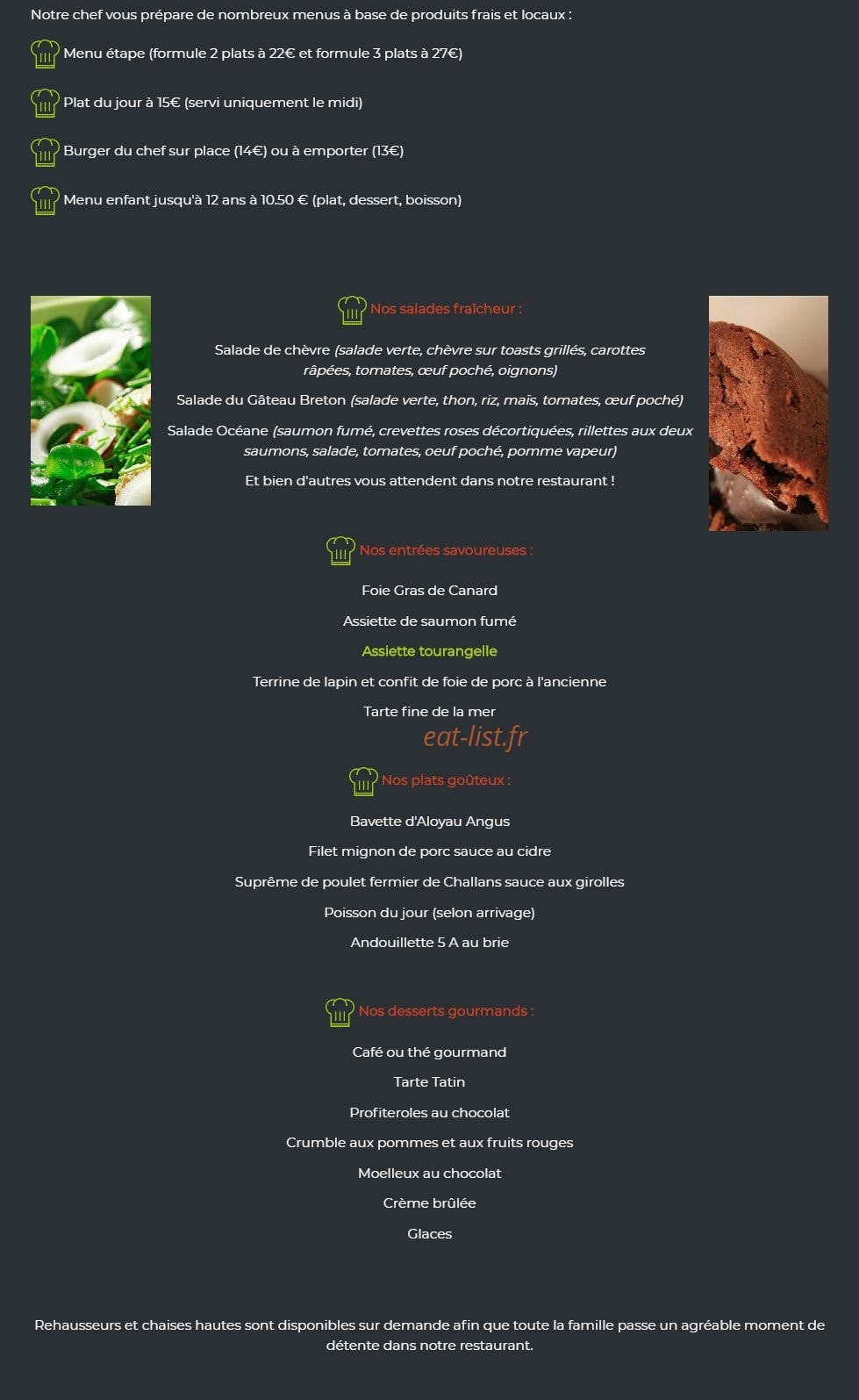 Au Gateau Breton — carte page 1