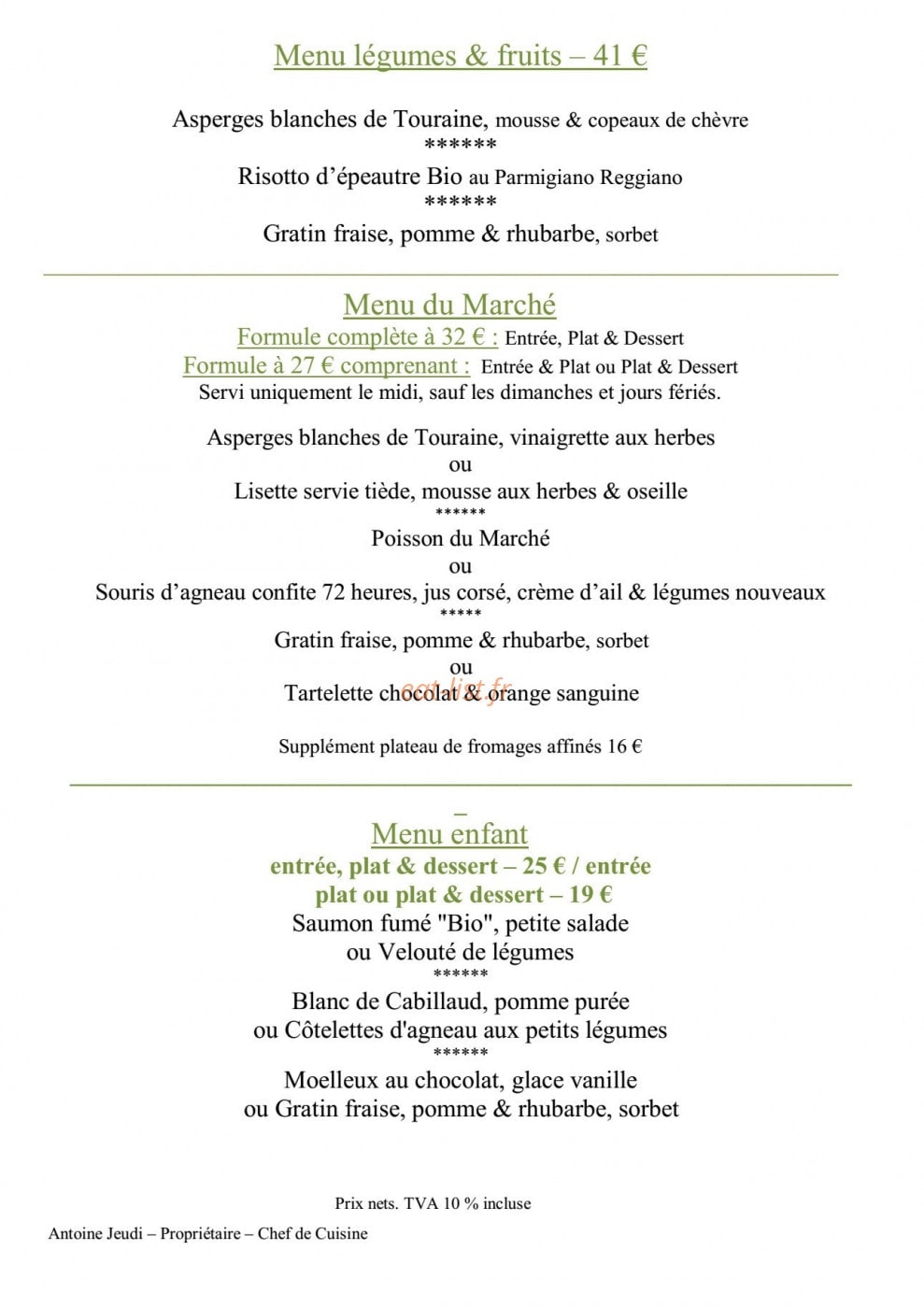 Auberge du Bon Laboureur — carte page 3