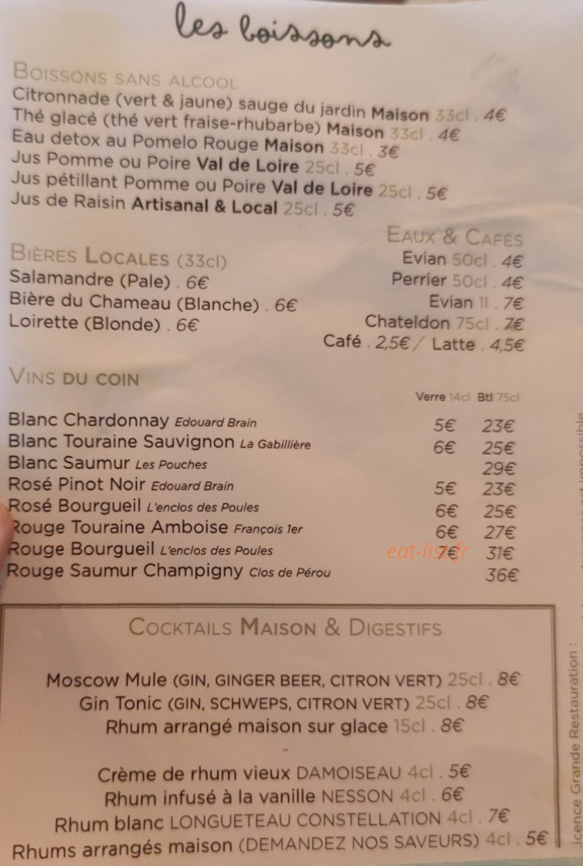 Edith Art'broc Café — carte page 1