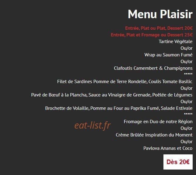 Le Relais — carte page 1