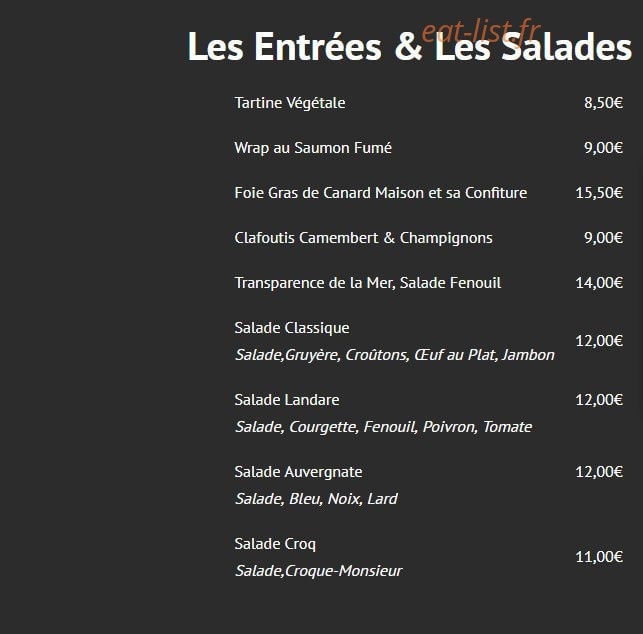 Le Relais — carte page 5