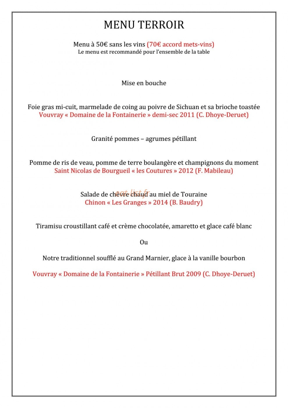 Auberge du cheval rouge — carte page 3