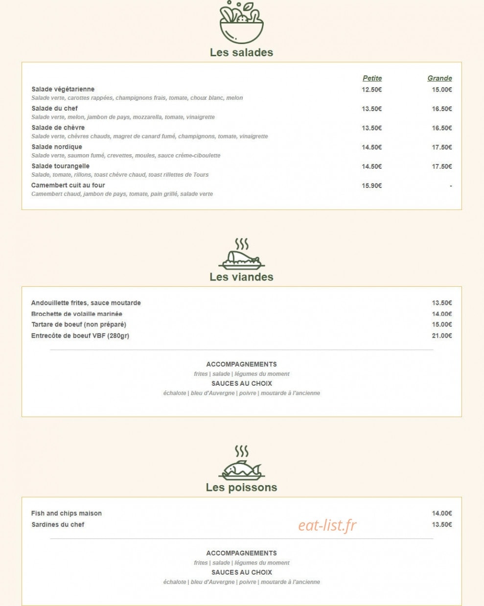 Brasserie & Bar Le Moulin Fort — carte page 2