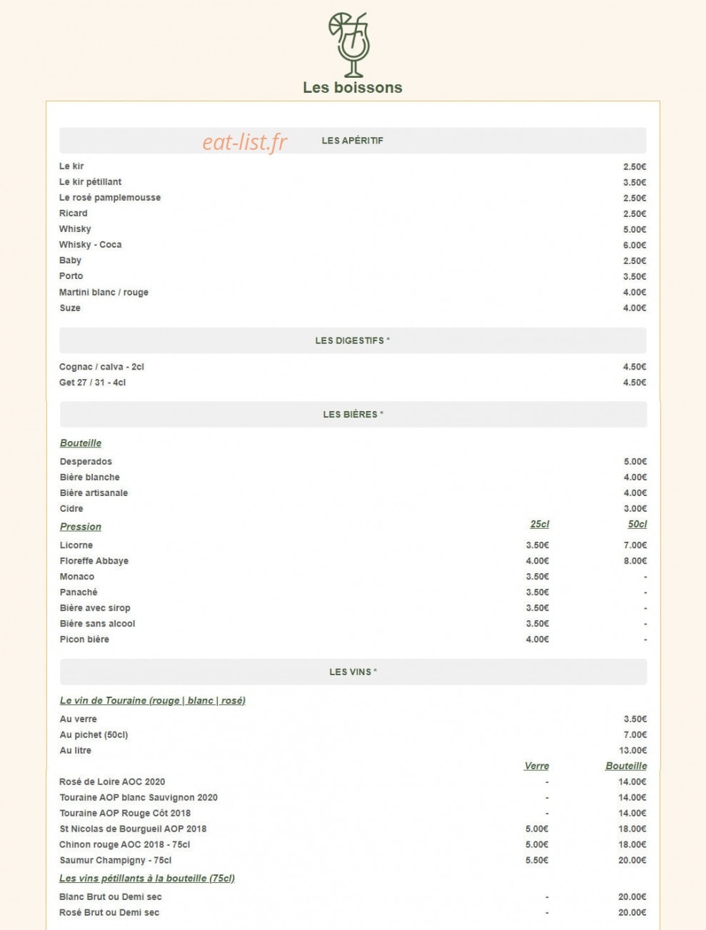 Brasserie & Bar Le Moulin Fort — carte page 5
