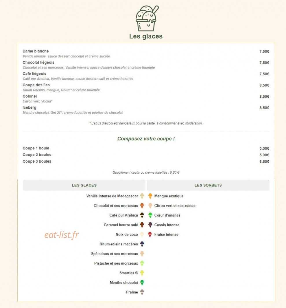 Brasserie & Bar Le Moulin Fort — carte page 4