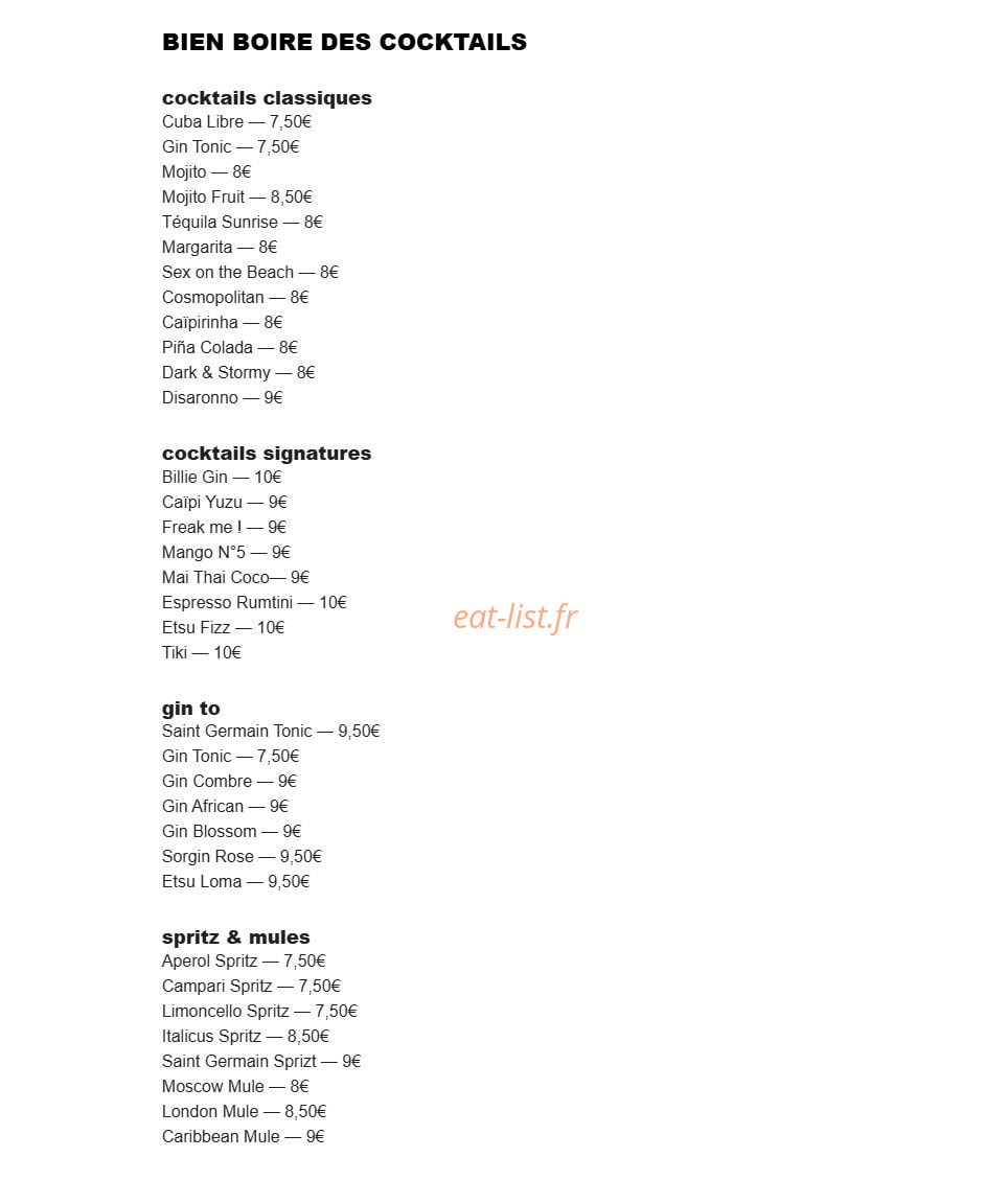 Bbm - Bien Boire et Manger — carte page 6