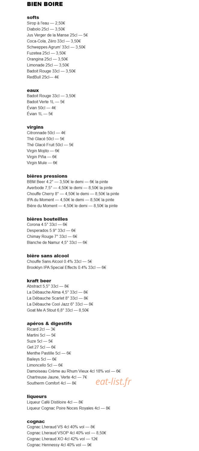 Bbm - Bien Boire et Manger — carte page 3