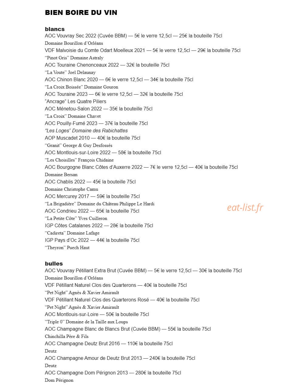 Bbm - Bien Boire et Manger — carte page 4