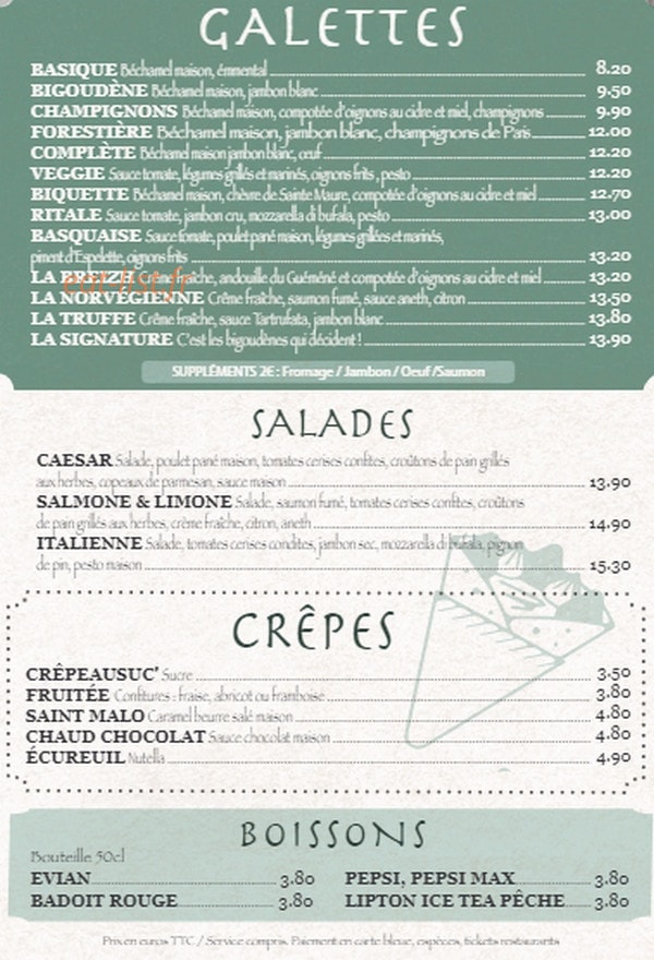 La crêpe au carré — carte page 1