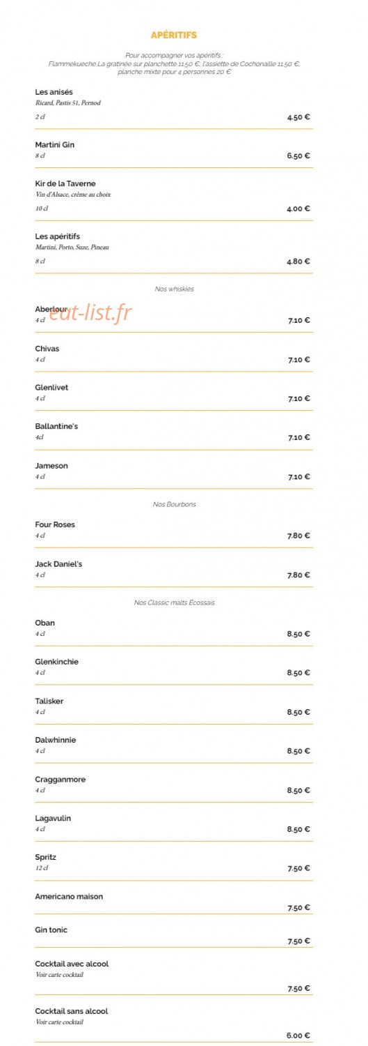 La Taverne — carte page 11