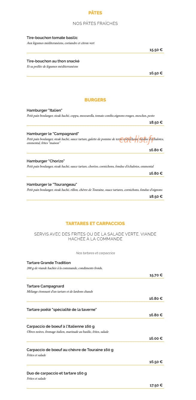 La Taverne — carte page 4