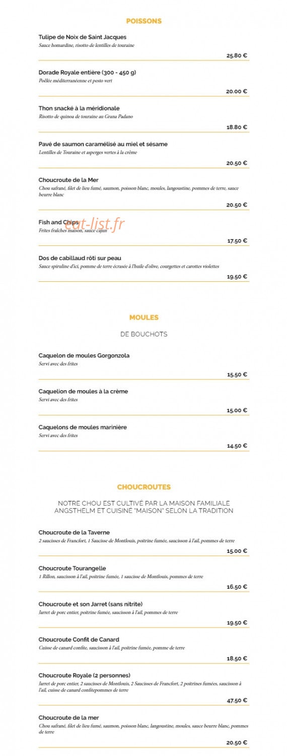 La Taverne — carte page 3