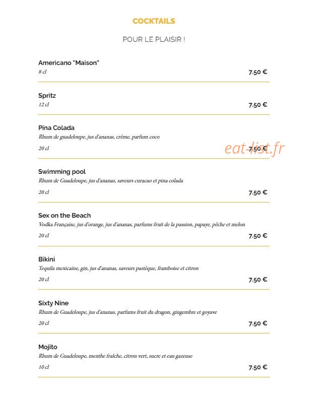 La Taverne — carte page 13