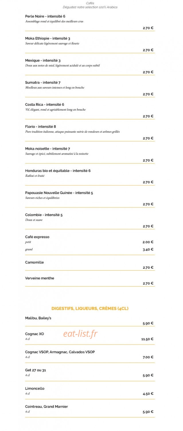 La Taverne — carte page 21