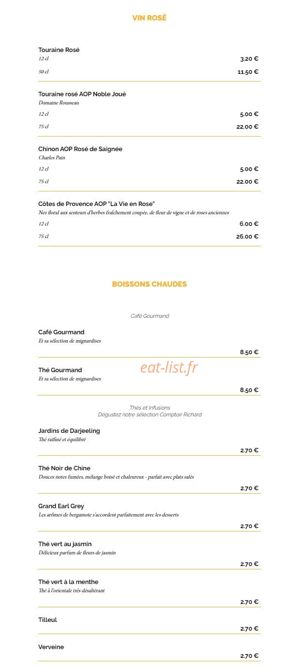 La Taverne — carte page 20