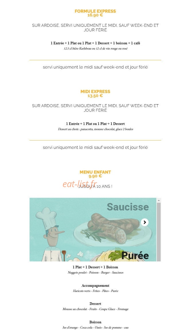 La Taverne — carte page 10