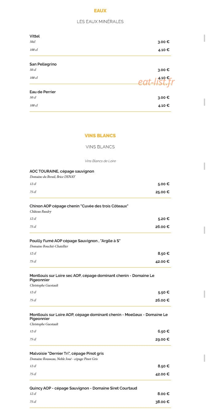 La Taverne — carte page 17