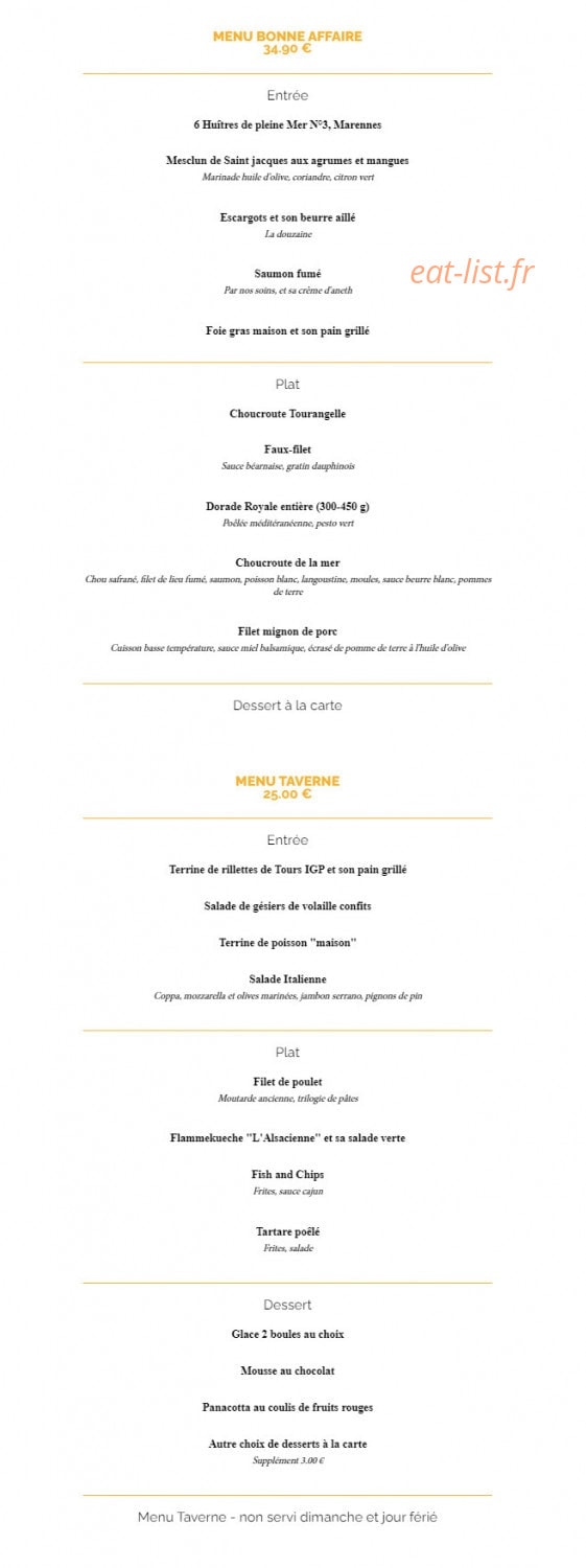 La Taverne — carte page 9