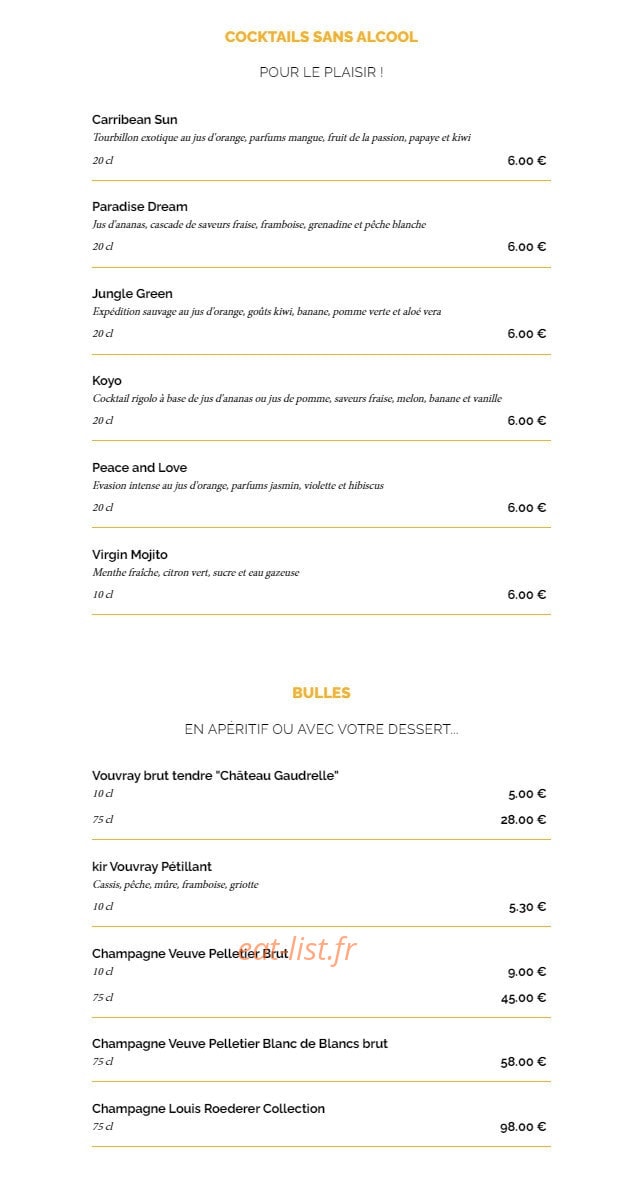 La Taverne — carte page 15
