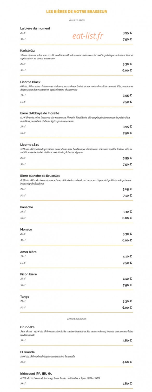 La Taverne — carte page 14