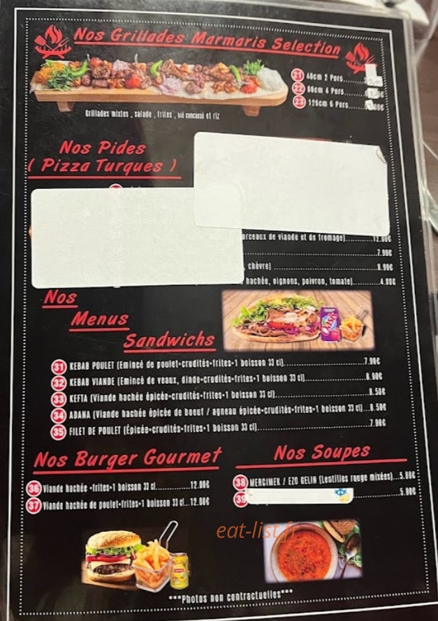 Marmaris Grill — carte page 3