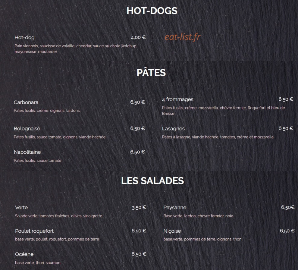 Pizza de Luxe — carte page 4