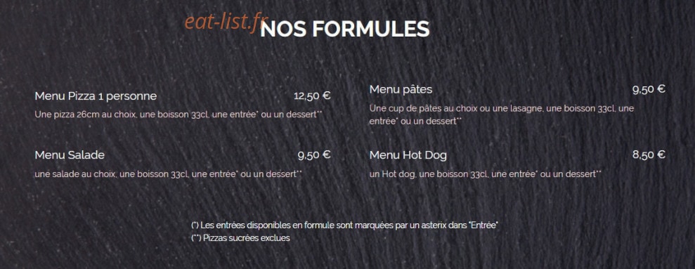 Pizza de Luxe — carte page 6