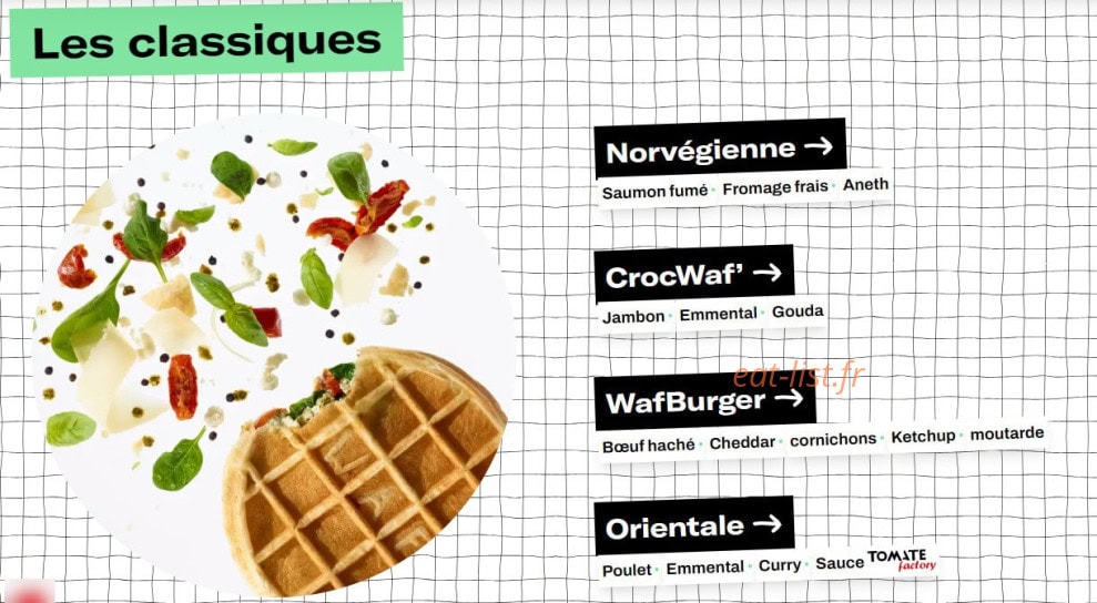 Waffle Factory — carte page 1