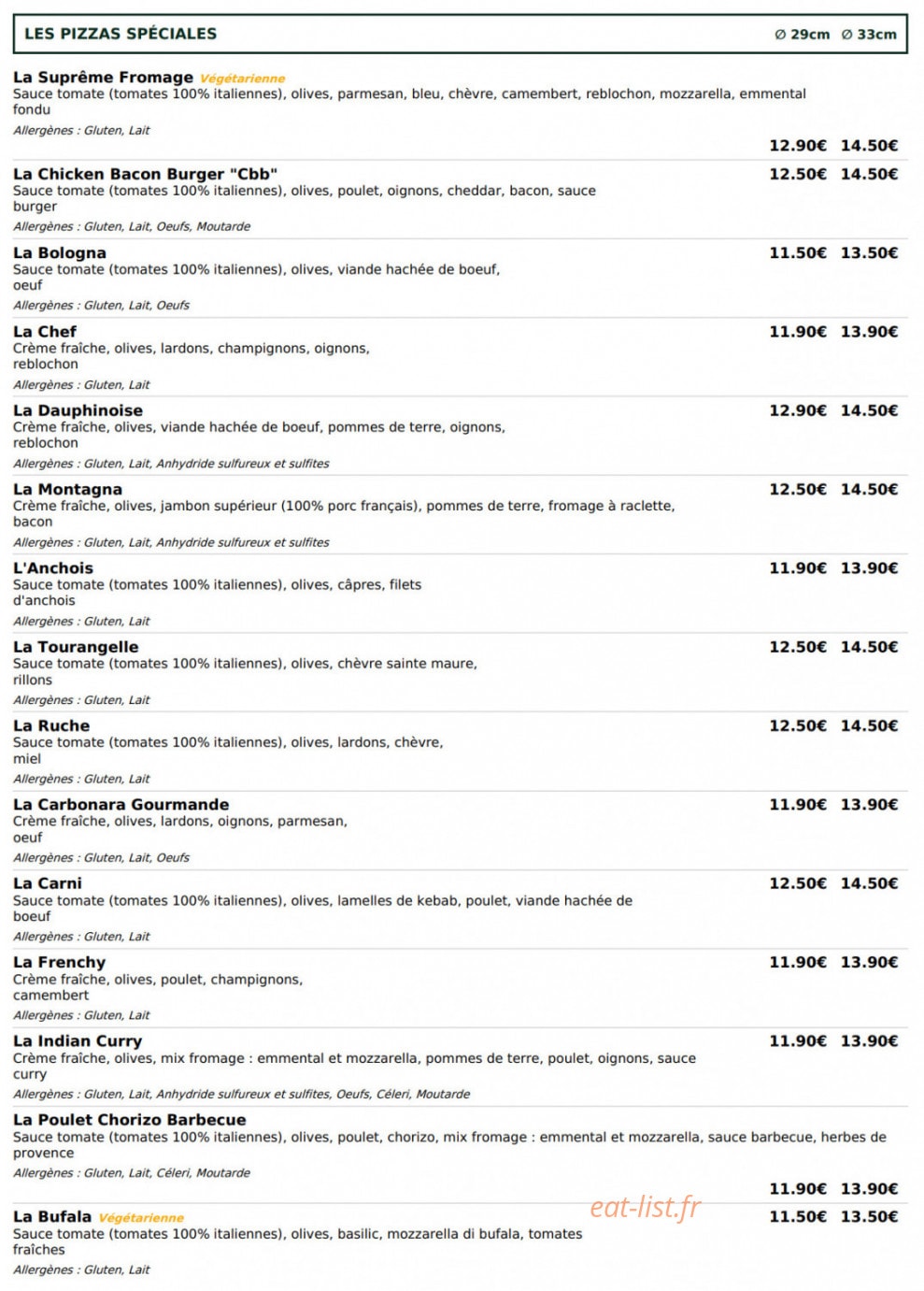 Le Kiosque à Pizzas — carte page 3