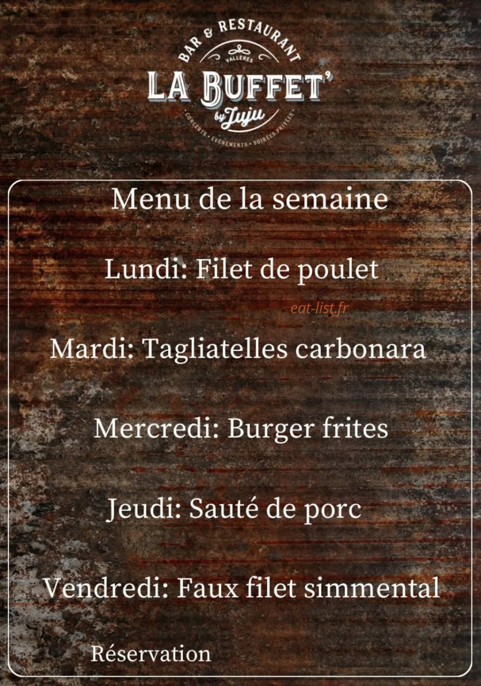 La Buffet by Juju — carte page 1