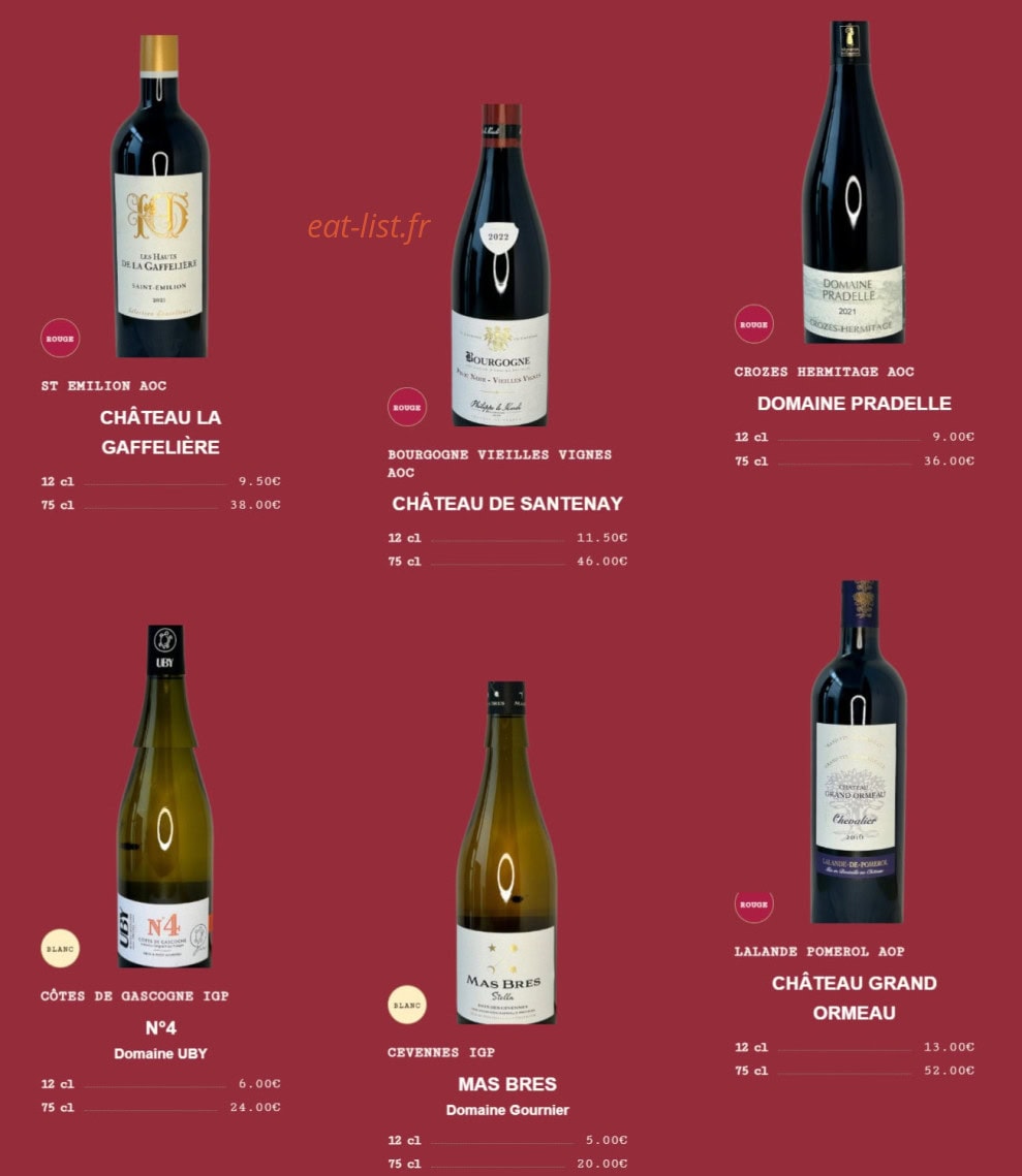 Bistrot Tourangeau — carte page 6