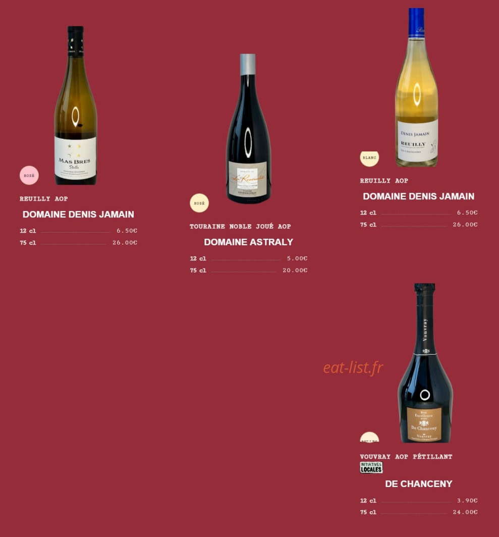Bistrot Tourangeau — carte page 7
