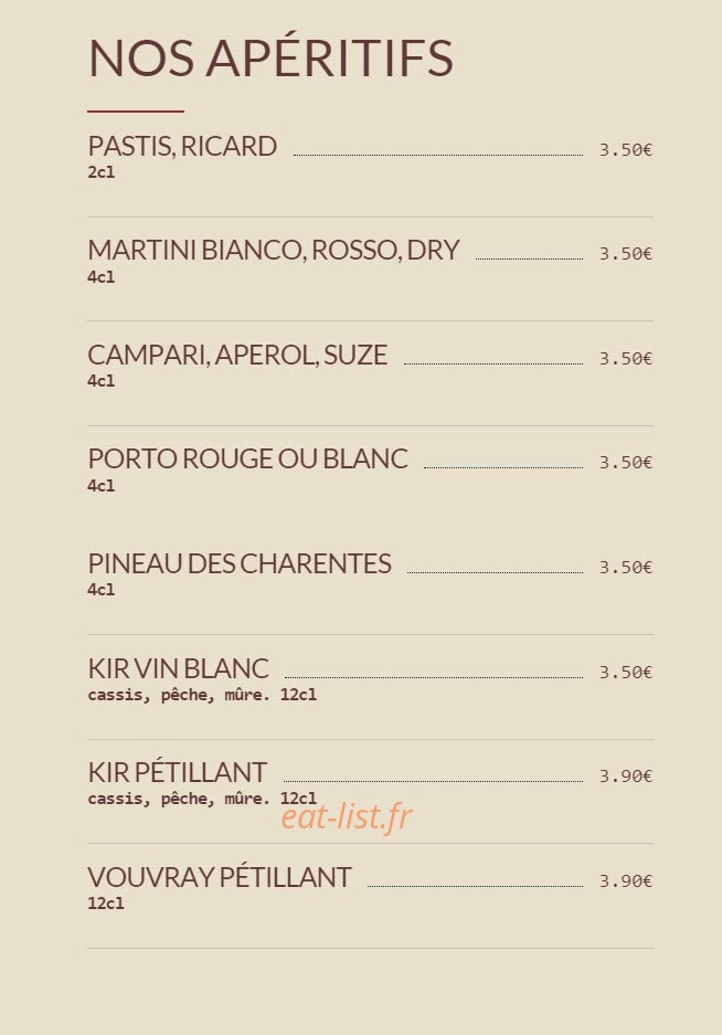 Bistrot Tourangeau — carte page 8