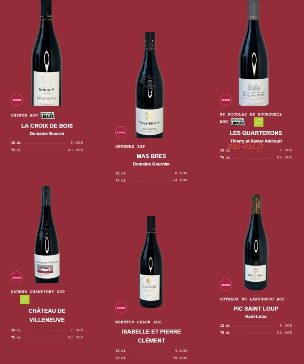 Bistrot Tourangeau — carte page 5