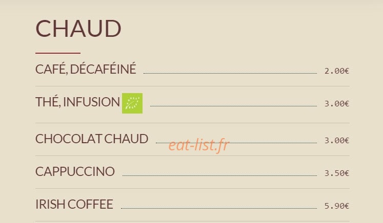 Bistrot Tourangeau — carte page 15