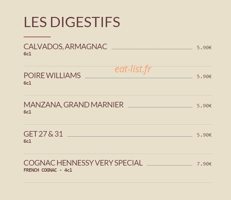 Bistrot Tourangeau — carte page 13