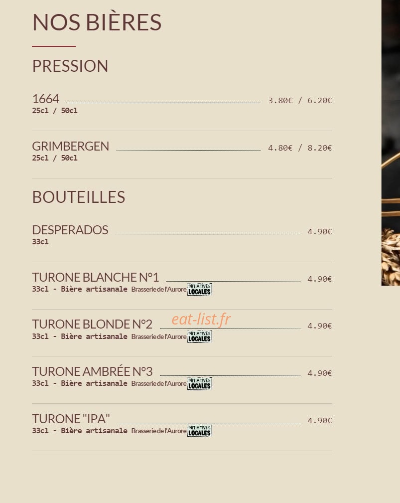 Bistrot Tourangeau — carte page 14