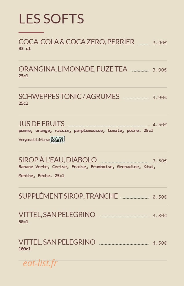Bistrot Tourangeau — carte page 10