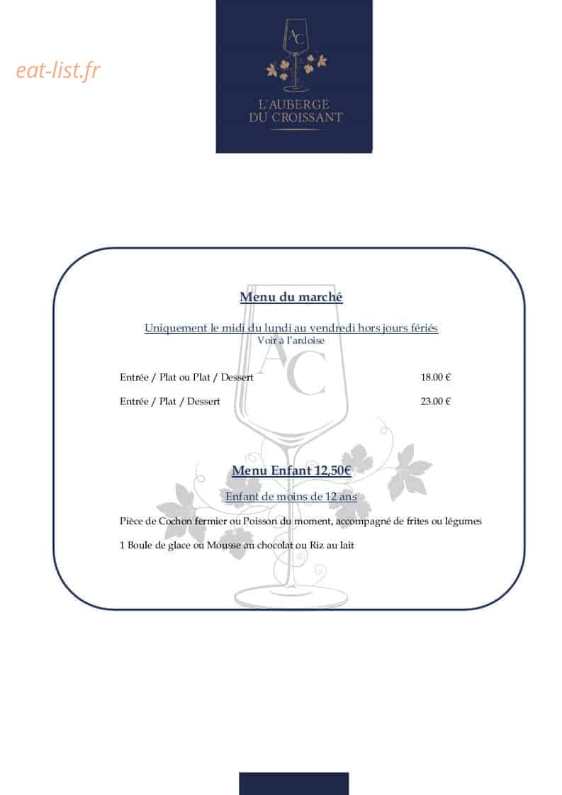 L'auberge du Croissant — carte page 3