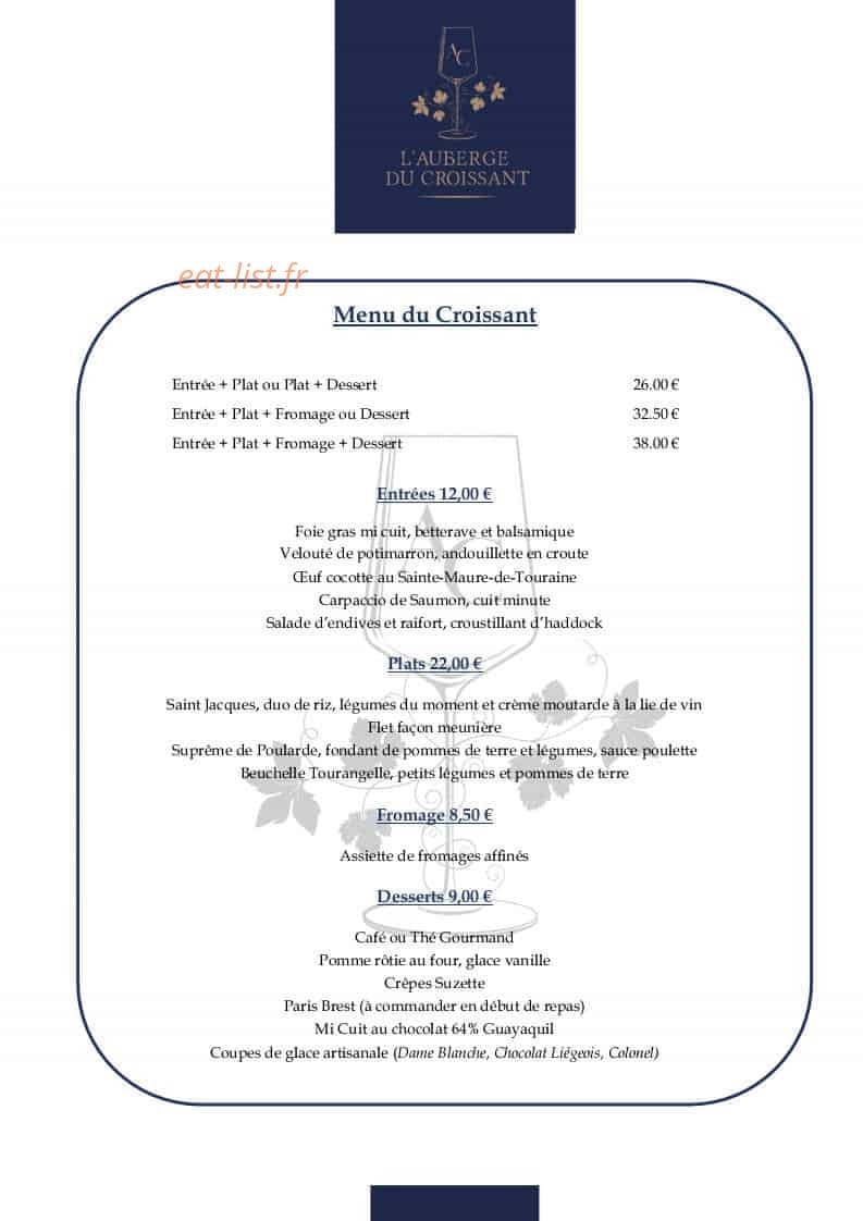 L'auberge du Croissant — carte page 4