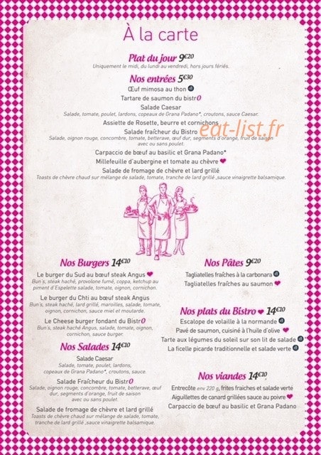 Bistro Boeuf Framboise — carte page 2